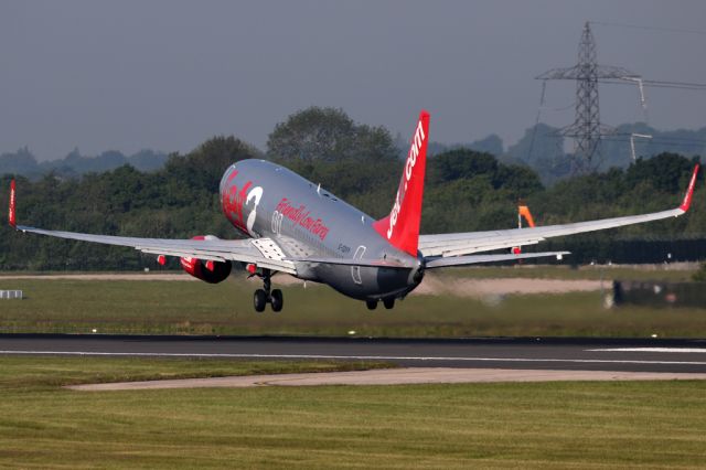 Boeing 737-800 (G-GDFP) - EXS927 departing to Kefalonia.  Jet 2 seem to derate their take offs, they always seem to use a lot of runway with their B737-800s