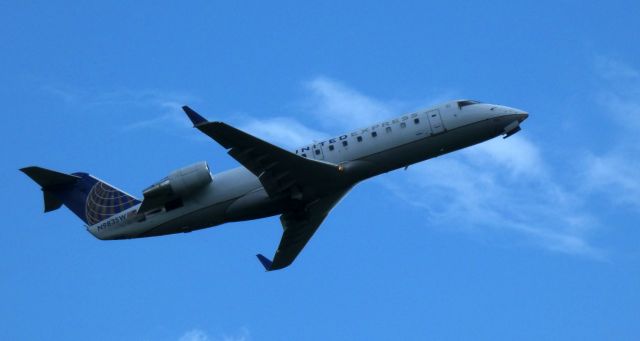 Canadair Regional Jet CRJ-200 (N983SW) - Shortly after departure is this 2005 United Express Canadair Regional Jet 200LR from the Spring of 2022.