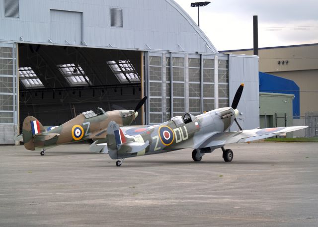 SUPERMARINE Spitfire (ZDU) - Hurricane and Spitfire parked at KPAE  Flashback to the 40s