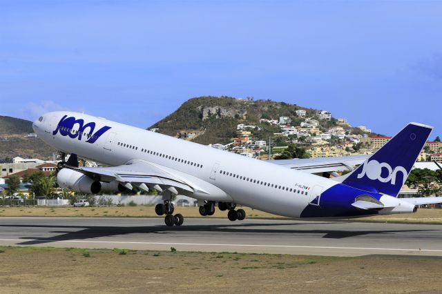 Airbus A340-300 (F-GLZN) - Joon ex Airfrance F-GLZN departing TNCM