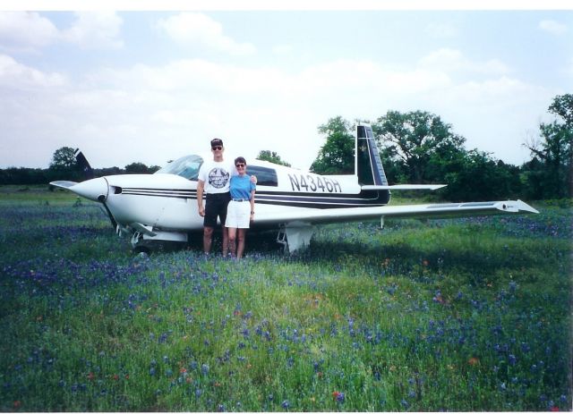 Mooney M-20 (N4346H) - Picture was taken at Lake Whitney State Park in Texas in a field of Bluebonnets (Texas State Flower).