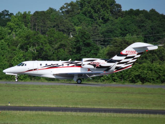 Cessna Citation X (N99BB) - CESSNA FINANCE CORPORATION (NASCAR driver Jamie McMurray - being re-registered as N1JM) arriving just before the start of the Coca-Cola 600 at KJQF - 5/26/13