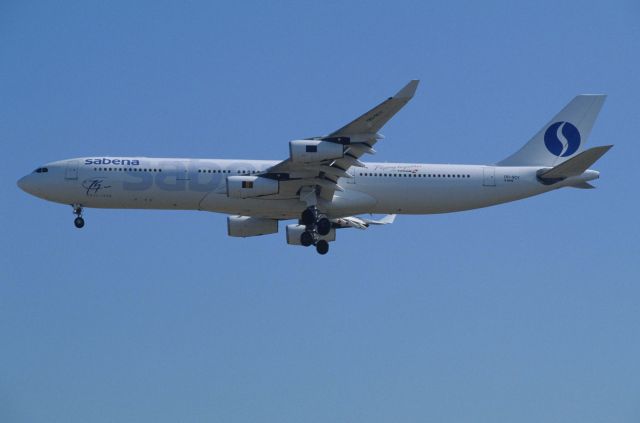 Airbus A340-200 (OO-SCY) - Final Approach to Narita Intl Airport Rwy34L on 1998/02/23
