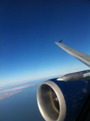 Airbus A320 — - Climbing out of SLC on our way home to LAS