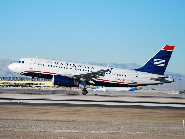 Airbus A319 (N824AW) - US Airways Airbus A319-132 N824AW (cn 1490)  Las Vegas McCarran International Airport (IATA: LAS, ICAO: KLAS, FAA LID: LAS) Photo: Tomas Del Coro E. Sunset RD 12-2-2009