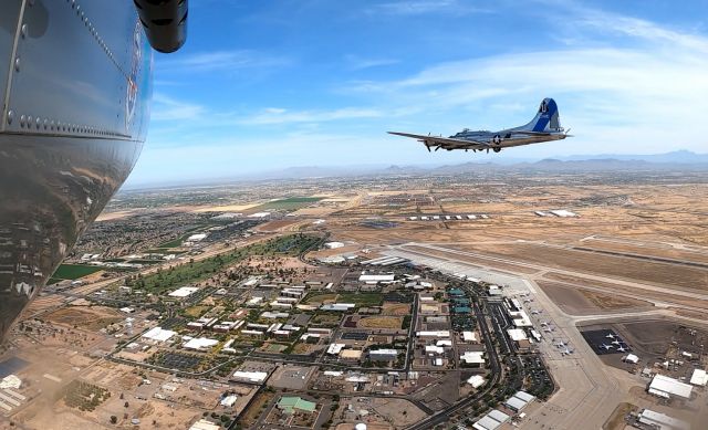 Boeing B-17 Flying Fortress (N9323Z) - B-17 Over Phoenix Mesa Gateway. Formally Willams AFB