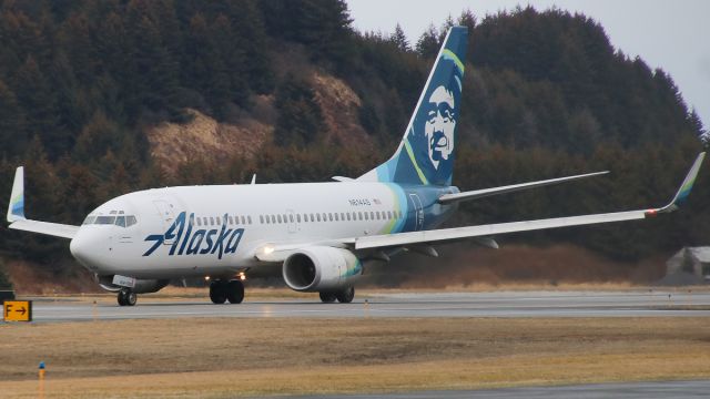 Boeing 737-700 (N614AS) - ASA/AS177 from Anchorage PANC/ANC rolling off runway 26 after landing.br /Reg: N614ASbr /MSN: 30343br /Type: Boeing 737-790--B737--73Gbr /Photo date: 4-22-24br /Upload date: 9-26-24
