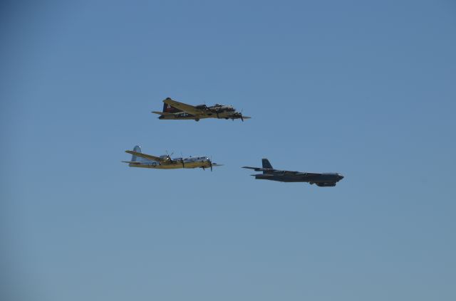 Boeing B-29 Superfortress (N69972) - For the first time in history, the B-17, B-29, and B-52 flying in formation. 2017 Barksdale AFB Air Show.