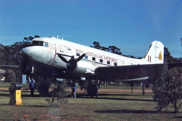 Cessna Skyhawk (N223) - AUSTRALIA - AIR FORCE - DOUGLAS DC-47A DAKOTA (DC-3) REG N2-23 (CN 11973) - WEST WYALONG NSW. AUSTRALIA - YWWL 26/6/1988 35MM SLIDE CONVERSION USING A LIGHTBOX AND A NIKON L810 DIGITAL CAMERA IN THE MACRO MODE