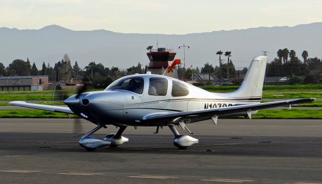 Cirrus SR22 Turbo (N107BB) - Cirrus SR22 taxing out for departure at Reid Hillview.