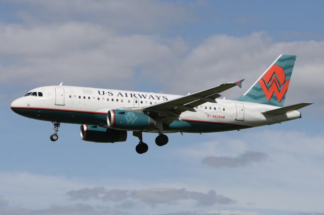 Airbus A319 (N838AW) - August 14, 2013 - arrived at Baltimore 