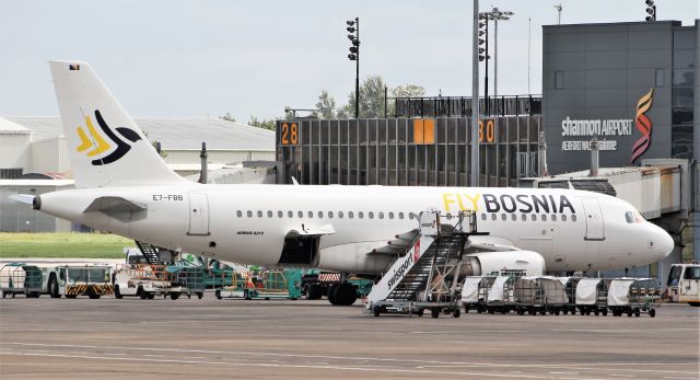 Airbus A319 (E7-FBB) - fly bosnia a319-112 e7-fbb at shannon 5/9/19.