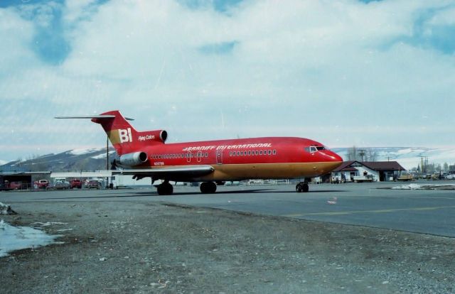 Boeing 727-100 (N287BN) - Back when young kids could  hang out at the airport,  BN had ski charter flights and I was fortunate enough to be  hired to  assist  with baggage handling of the  flights.br /My photo 