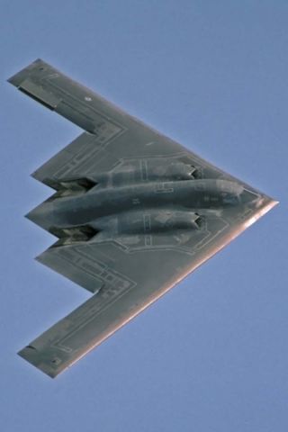 Northrop Spirit (82-1070) - Northrop-Grumman B-2A Block 10 Spirit AV-5 82-1070 Spirit of Ohio of the 412th Test Wing participated in the flying demonstrations at the Edwards Air Force Base open house on October 19, 1997.