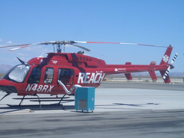 Bell 407 (N48RX) - Parked with the A/C pluged in.