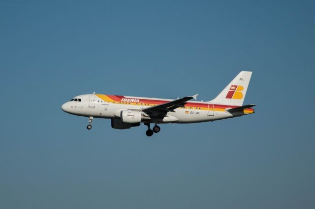 Airbus A319 (EC-JDL) - Aircraft landing at runway 25L