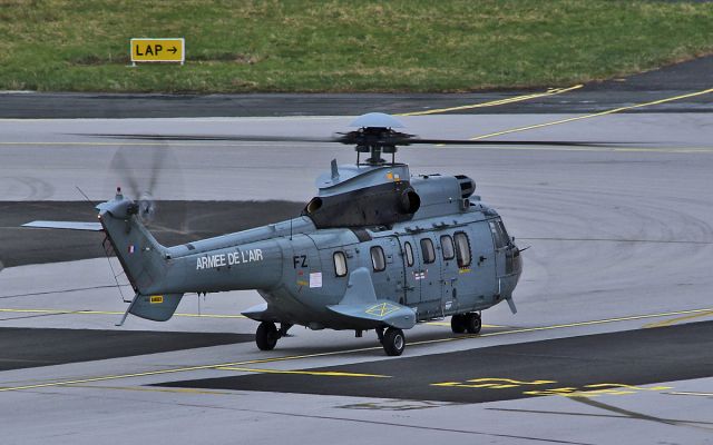 WESTLAND Puma (F-RAFZ) - armee de lair (french air force) aerospatiale as-332L-1 super puma c/n 2235 code: fz taxiing at shannon 16/3/15