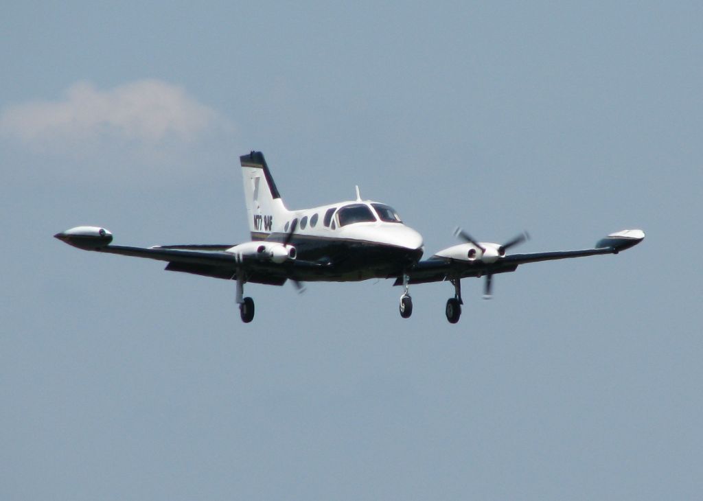 Cessna Chancellor (N778AF) - Landing at Downtown Shreveport.
