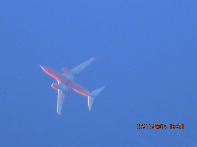Boeing 737-700 (N749SW) - SWA flight 139 over Baxter Springs KS (78KS) at 40k feet.