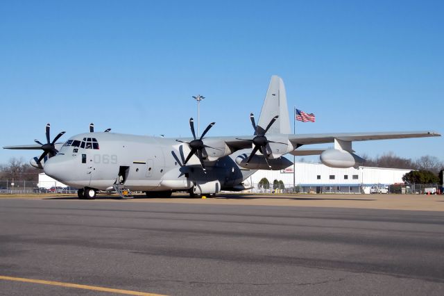 Lockheed C-130 Hercules (16-8069) - One of three KC-130J's of VMGR-252 ("Otis") that stopped in for an overnight. Feb 2012