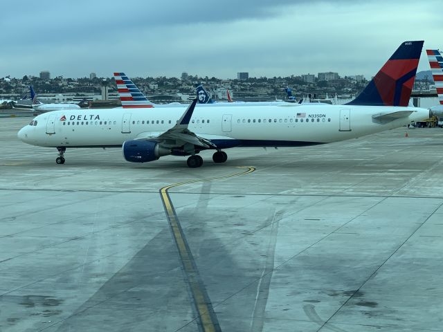 Airbus A321 (N335DN) - Taken from gate 40, terminal 2.  Delta 2525, SAN>MSP, 12/30/19.