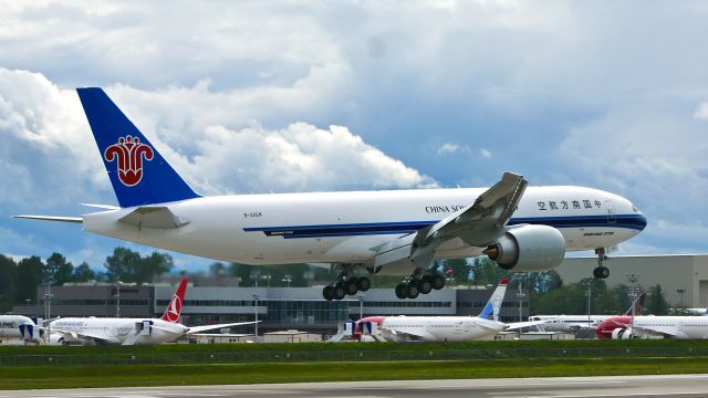 Boeing 777-200 (B-20EM) - BOE28 on short final to Rwy 16R during a FCF flight on 5.12.20. (B777-F1B / ln 1649 / cn 65421).