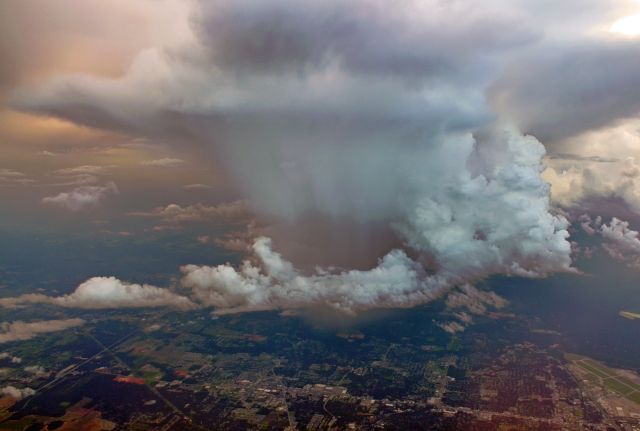 — — - Rain storm over Georgia. Airport in bottom Right Corner.