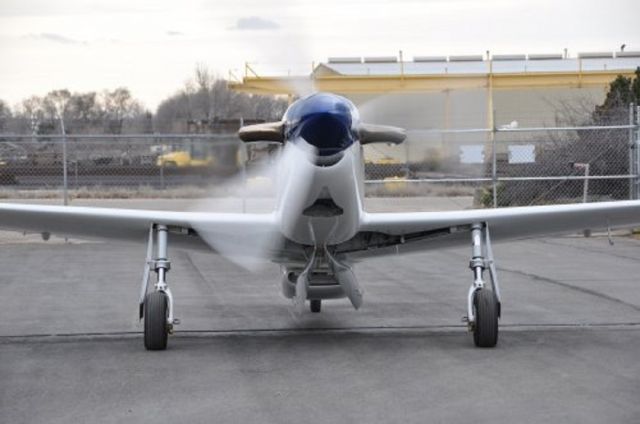 PAPA 51 Thunder Mustang (N58EE) - N58EE Thunder-Mustang with Walter M601D turbine engine. Engine Intake is visible on bottom (front) of fuselage.  Registration number changed in 2015 to N2JP, Serial #EITM020.