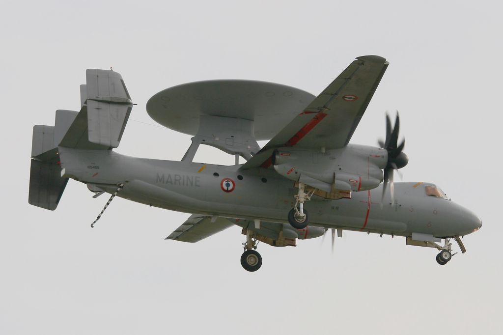 Grumman E-2 Hawkeye (FNY1) - French Navy Northrop-Grumman E-2C Hawkeye, Landing after solo display, Lann Bihoué Naval Air Base (LFRH - LRT) Open day 2012.