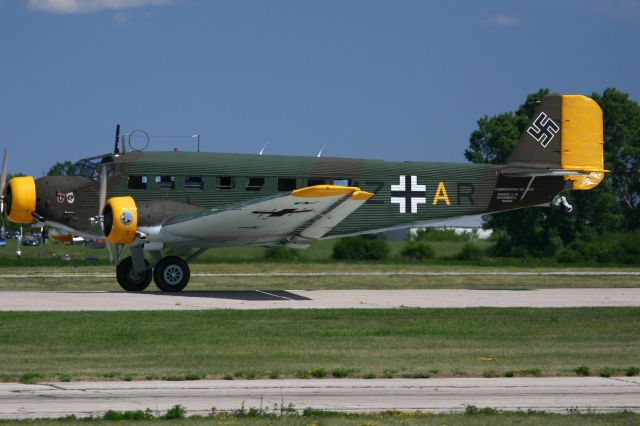 JUNKERS Ju-52/3m (N352JU) - CAF's JU-52 at the EAA Fly In taking off for it's air display on 7-29-2005