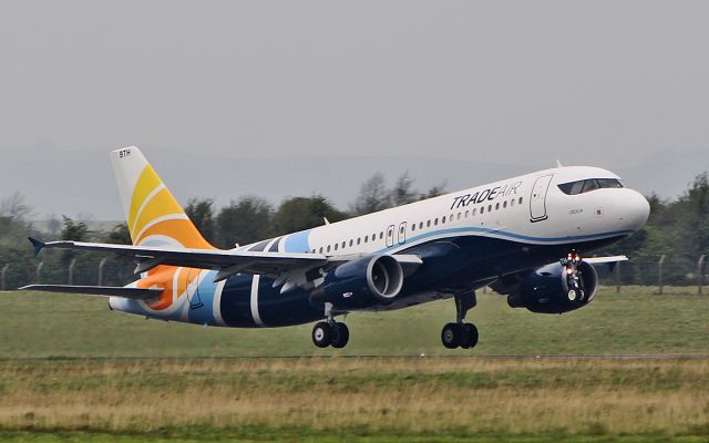 Airbus A320 (9A-BTH) - trade air a320-214 9a-bth dep shannon after paint by iac 13/4/19.