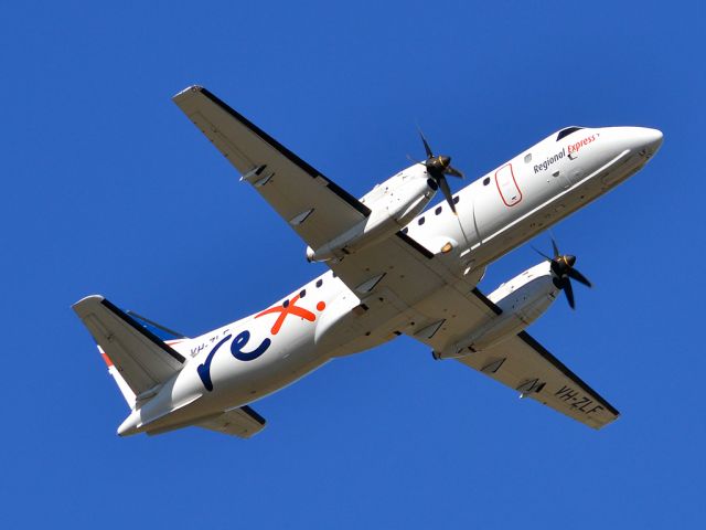 Saab 340 (VH-ZLF) - Getting airborne off runway 23 on a beautiful Adelaide autumn day. Thursday 12th April 2012.