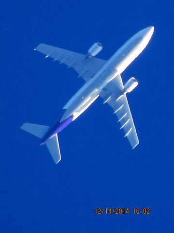 Airbus A300F4-600 (N653FE) - FedEx flight 362 from MEM to BOI over Baxter Springs Kansas (78KS) at 32,000 feet.