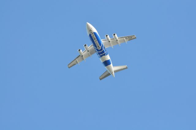 Avro Avroliner (RJ-85) (EI-RJX) - Cityjets Avro RJ 85 in Leinster Rugby Colours flying low over Dublin City at Flight Fest 15.09.13