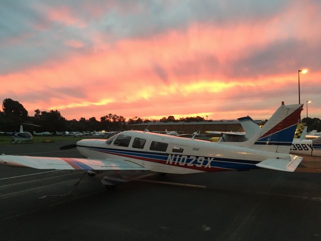 Piper Saratoga (N1029X) - Sunset on the ramp at Palo Alto