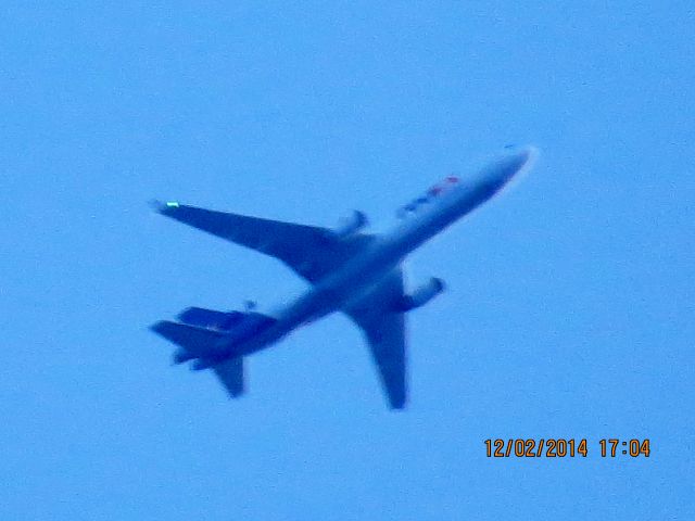 Boeing MD-11 (N587FE) - FedEx flight 781 from MEM to PDX over Baxter Springs Kansas (78KS) at 30,000 feet.