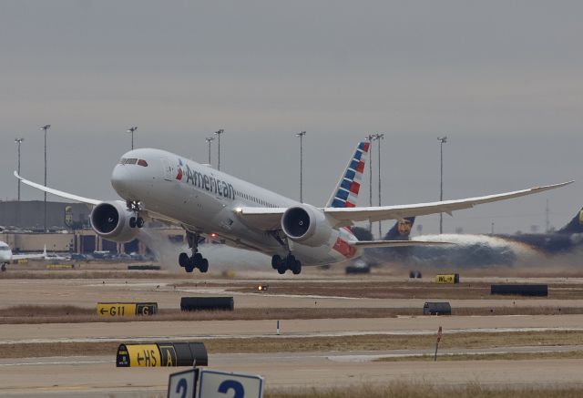 Boeing 787-9 Dreamliner (N833AA) - Departing DFW for an Asian destination (Please view in "full" for highest image quality)