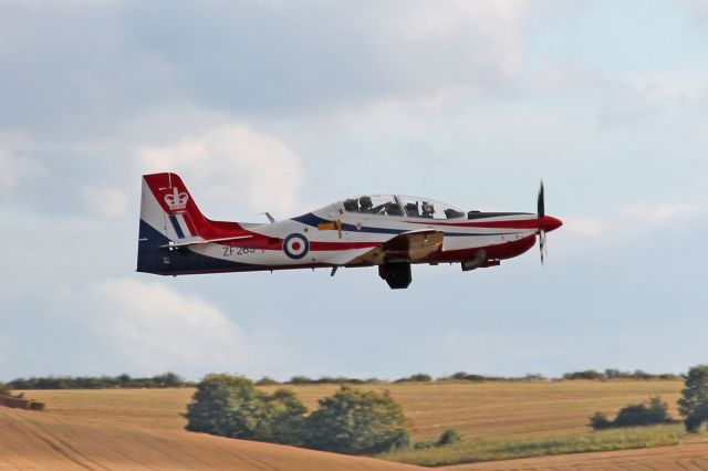 Embraer A-27 Tucano (Z269) - An RAF Shorts EMB S-312 Tucano T1, wearing the Queen's Diamond Jubilee color scheme, rehearsing before the Duxford Imperial War Museum Autumn Air Show on 12 Oct 2012. As you can see, the reg. is ZF269 but this website keeps changing ZF to KTK no matter how many times I enter it. Anyone else have this problem?