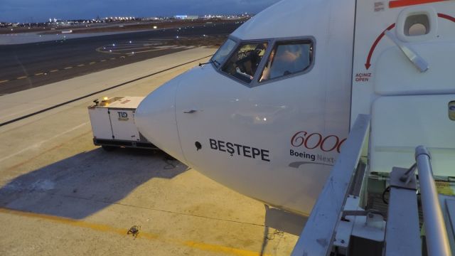 Boeing 737-700 (TC-JVZ) - I took this photo while boarding the aircraft in Istanbul Airport last September 27, 2016 on our way to Budapest. This is Boeings 6000th Next Generation 737 delivered about 2 months ago.