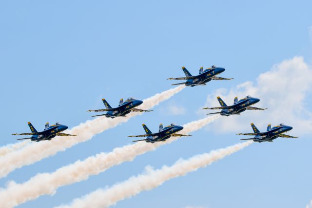 McDonnell Douglas FA-18 Hornet — - Blue Angels performing at Fargo Airsho, July 28, 2018