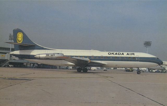 SUD-EST SE-210 Caravelle (SN-AOY) - SCANNED FROM POSTCARDbr /OKADA AIR