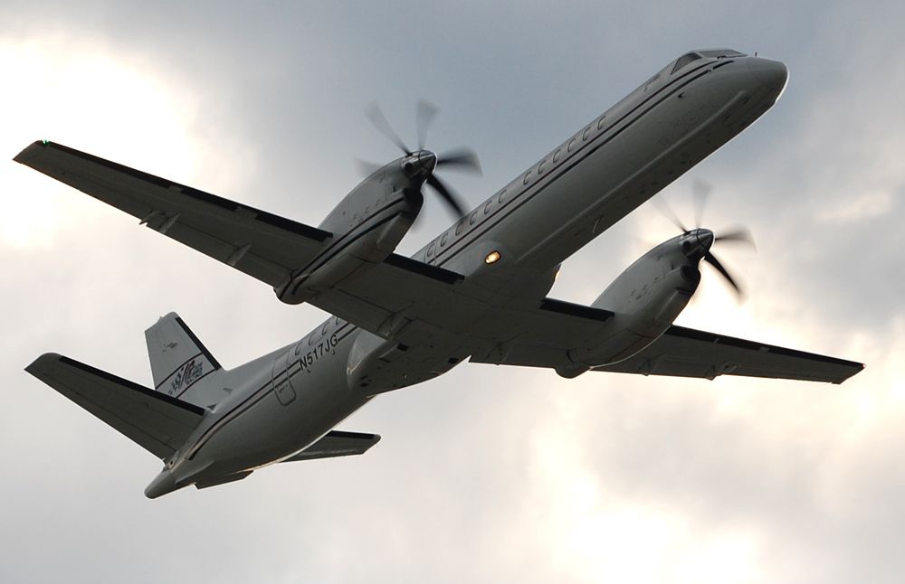 Saab 2000 (N517JG) - Joe Gibbs Racing Saab 2000 departing runway 7 at TOL