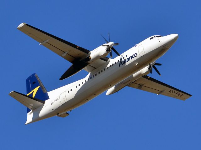 Fokker Maritime Enforcer (VH-FKZ) - Getting airborne off runway 23 on a beautiful Adelaide autumn day. Thursday 12th April 2012.