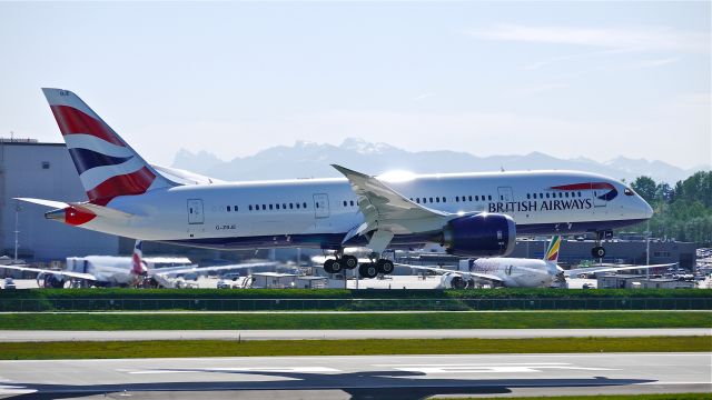 Boeing 787-8 (G-ZBJE) - BOE454 on short final to Rwy 16R to complete a flight test on 5/1/14. (LN:173 / cn 38612).