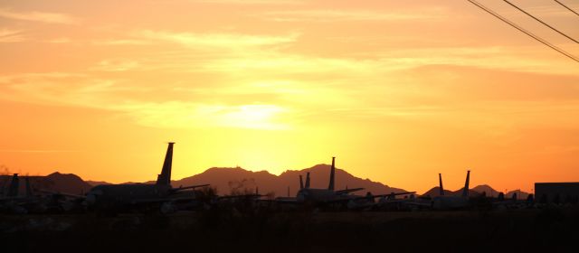 Boeing C-135B Stratolifter — - A sunset at the boneyard at DM in Tucson.