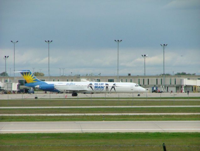 McDonnell Douglas MD-83 (N408NV) - Allegiant Air with Blue Man Group livery.