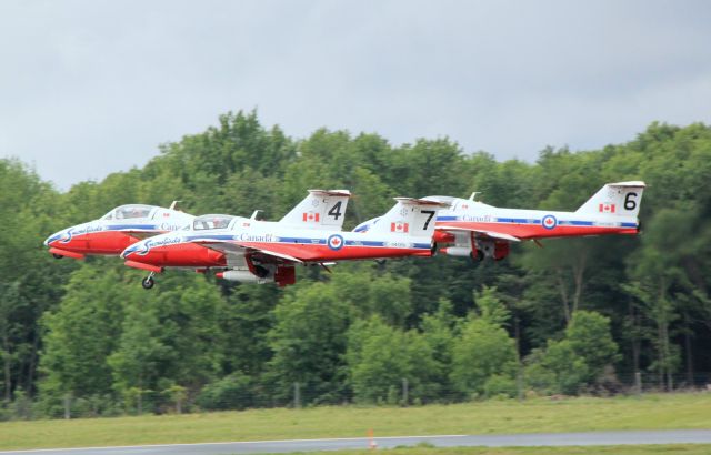 MULTIPLE — - Snowbirds three ship takeoff.