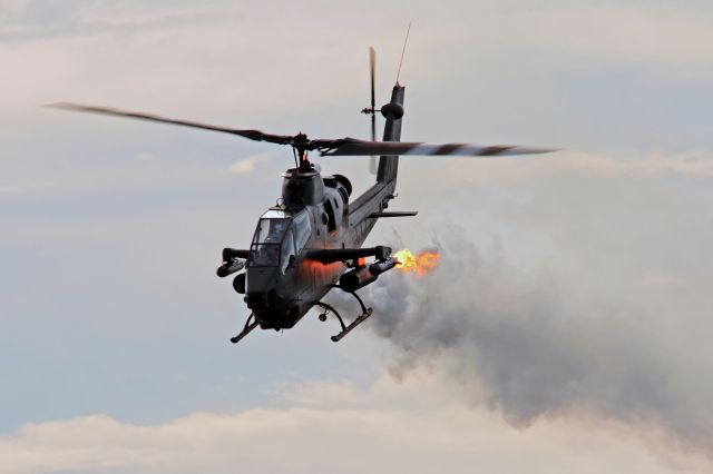 — — - Sky Soldiers Precision Flight Demonstration Team AH-1F Cobra at the 2013 Stuart, FL Airshow.