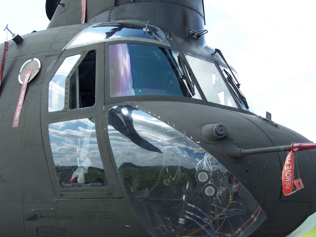 — — - Chinook on display at Key Bros. Airshow