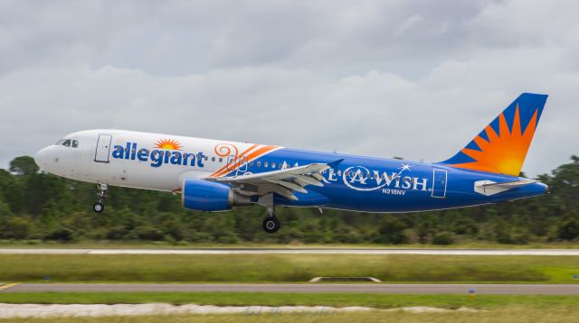 Airbus A320 (N218NV) - Make-A- Wish ferrying in during the hurricane last year.